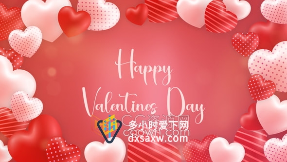AE情人节视频模板Valentine’s Day Holidays粒子心形动画