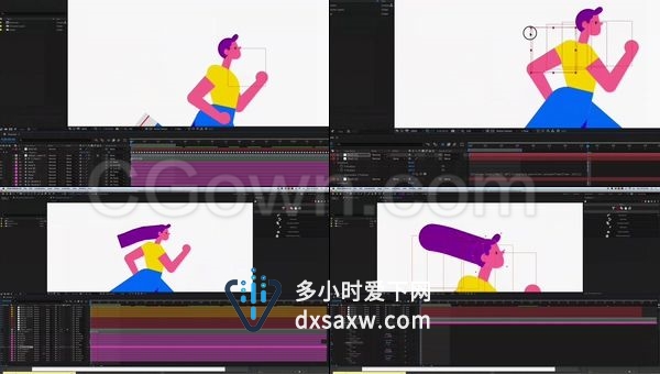 使用DUIK操纵绑定步行跑步循环动画技巧-AE基础教程