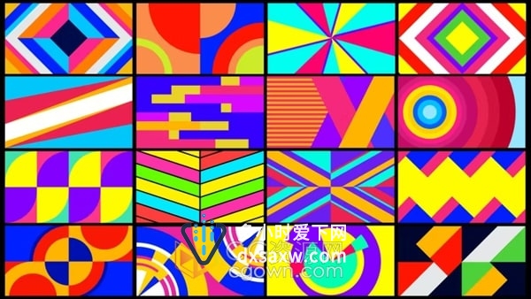 AE模板-现代抽象多彩图形动画转场过渡效果