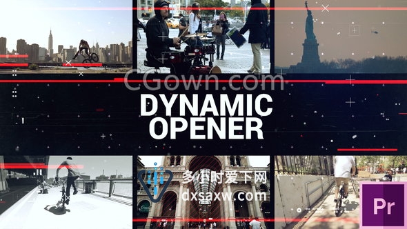 PR工程制作动态故障元素效果短片介绍开场宣传视频片头-Premiere模板下载