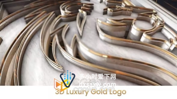逼真3D豪华光泽感金色标志介绍-AE模板资源