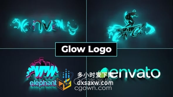 AE模板-闪电能量发光标志LOGO动画