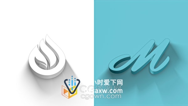 AE模板-简单干净地面升起挤出迷你标志Minimal Logo