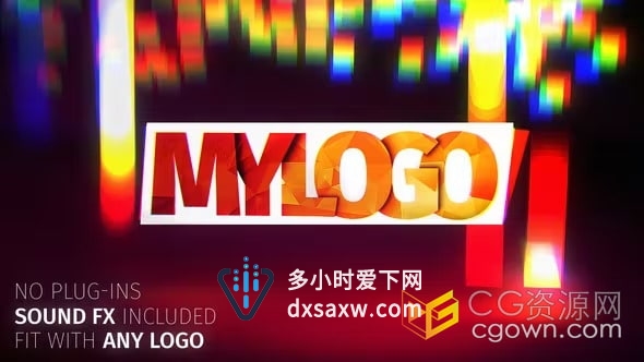 带音效3D畸变动态效果故障标志AE动画模板Epic 3D Glitch Logo