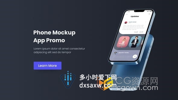 AE模板-苹果手机设备模型展示移动应用程序介绍网站宣传广告视频