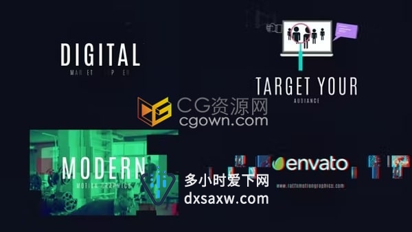 快速数字营销传播机构网络开发公司品牌宣传AE视频模板