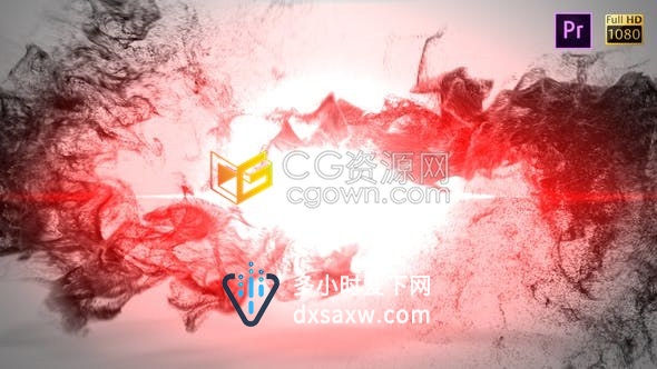 PR模板粒子追踪水墨彩色烟雾特效动画LOGO视频片头制作-Premiere模板下载