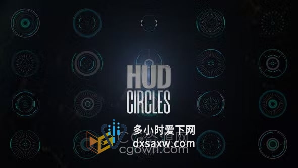 AE模板-HUD Circles高科技数字显示器全息图标科幻界面20个独特元素