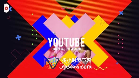 AE模板-多彩创意互联网营销短视频时尚社交媒体频道介绍包装动画