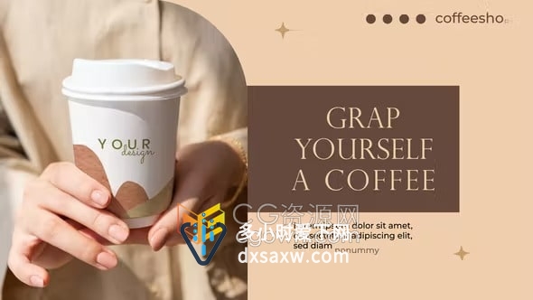AE模板-咖啡店饮料奶茶餐厅食品介绍视频广告小型企业商店创意宣传片