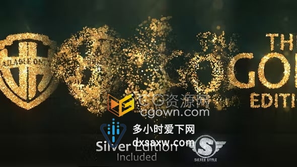 闪光奢华金色粒子徽标Glitter Gold Particles Logo-AE模板