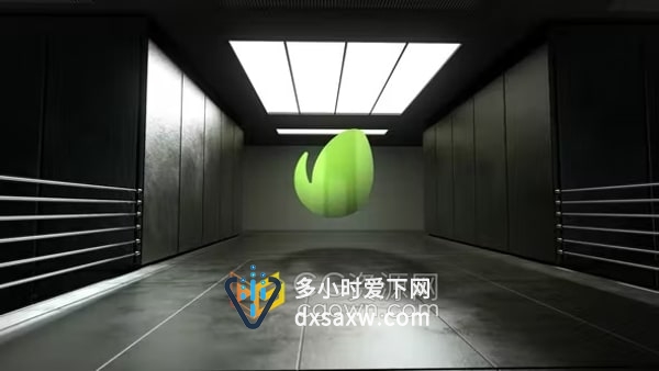 3D公司大厅入口办公场景LOGO动画AE标志模板