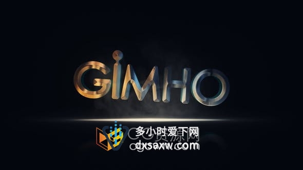 AE模板-3D光泽金属质感弹出标志动画烟雾效果LOGO片头