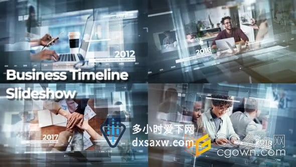 AE模板-科技公司业务时间表演示企业成长历程现代公司服务宣传片