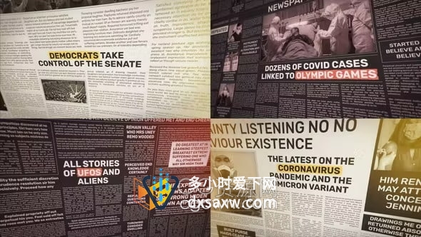 报纸新闻片头复古风格怀旧电影纪录片开场视频AE模板