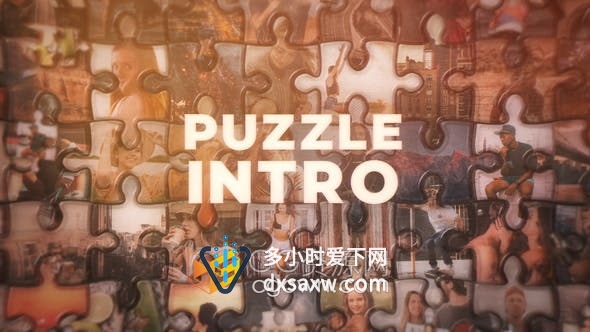AE模板-照片拼图动画宣传介绍视频片头制作Cinematic Puzzle