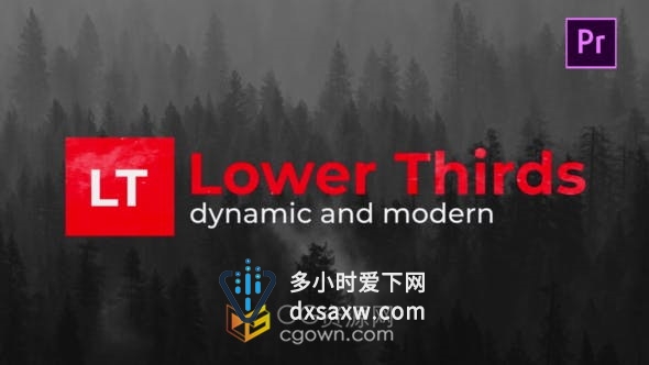 Modern Lower Thirds 9种简约现代视频字幕条标题动画-PR模板