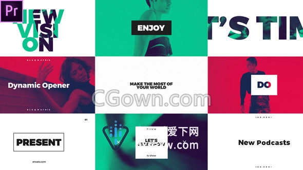 PR预设工程动感开场片头23组标题字幕动画视频效果-Premiere模板下载