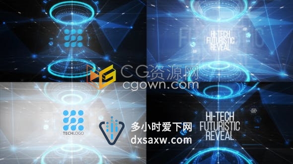 PR模板下载高科技全息平视显示器未来科幻动画LOGO视频片头商业企业网络游戏