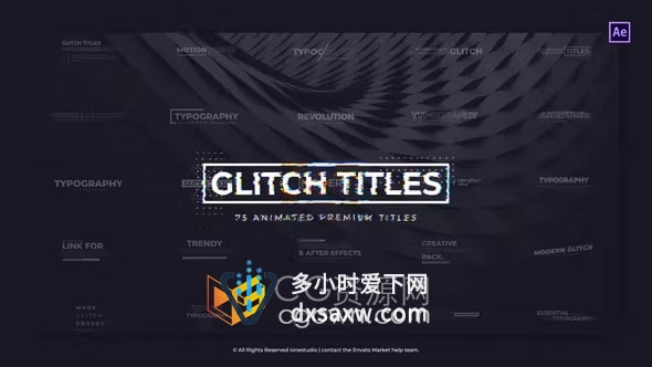 AE模板-现代故障标题75 Modern Glitch Titles