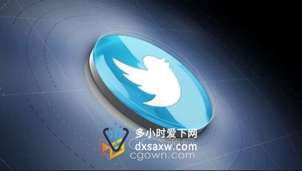 AE模板-简约干净旋转动画光面效果标志LOGO