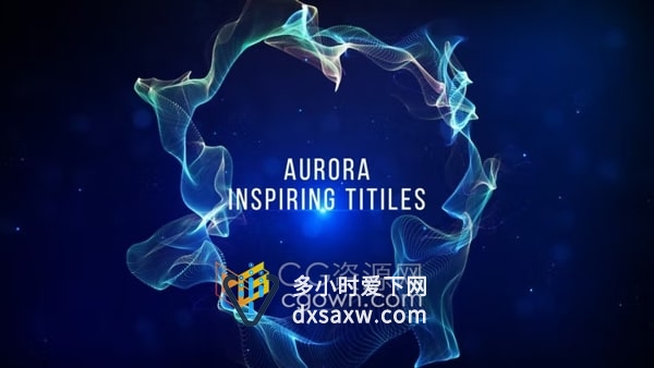 AE模板-极光光效动画抽象光流动背景创建鼓舞人心的标题预告片