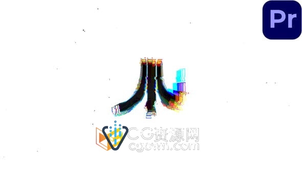 PR模板-快速像素故障标志4K数字失真rgb拆分logo动画