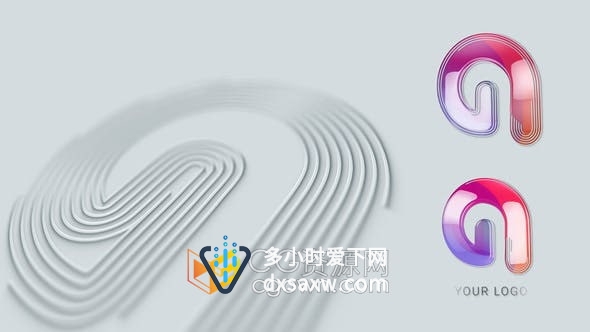 AE模板-多笔画线条生成动画标志建筑设计数字网络科技公司霓虹光面片头