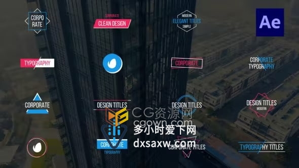 AE模板-极简企业动画公司名称新闻标题Corporate Titles