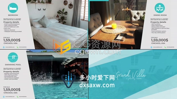 PR预设-4K经典干净的现代房地产酒店公寓物业租售广告视频