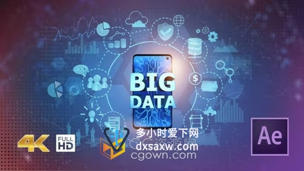 AE模板-移动大数据技术介绍现代智能手机BIG DATA全息图