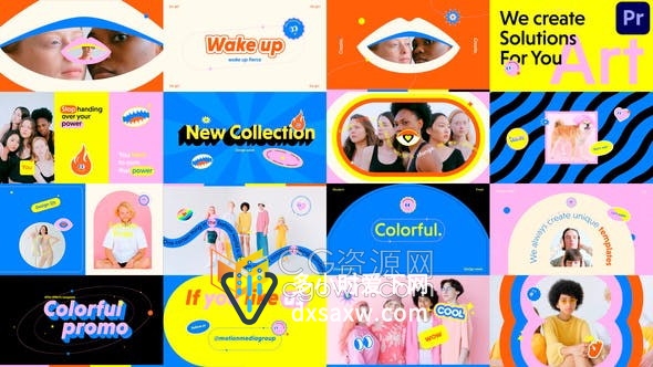 AE模板-波普风格海报设计社交媒体短视频品牌宣传片头
