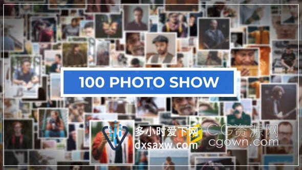 照片墙100张照片展摄影作品周年庆典毕业生纪念专辑AE模板相册
