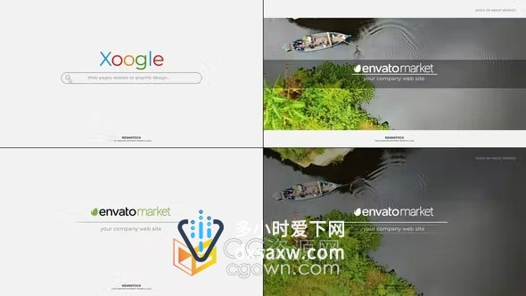 AE模板-浏览器搜索栏互联网搜索框鼠标点击标志显示