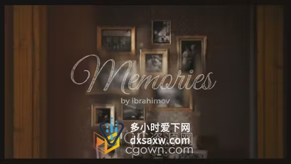 回忆照片动画视频AE模板墙壁挂相框展示幻灯片