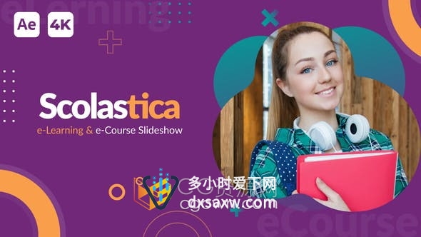 干净简约现代通用型AE模板在线营销教育学习培训演示视频
