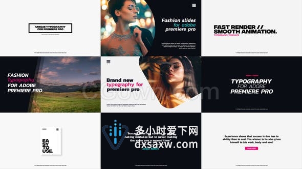 20种企业标题优雅动感文字动画字幕排版效果-PR预设模板下载