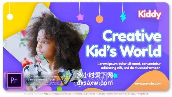 AE与PR模板-创意儿童世界六一儿童游乐场娱乐公园或培训班教育宣传视频