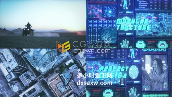 HUD技术定格数字电影预告片科技冻结帧效果宣传片AE模板