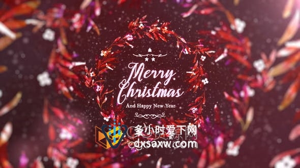 AE模板-魔法神奇圣诞新年粒子花环元素制作节日祝福活动倒计时标志动画