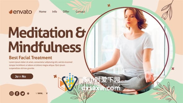 AE模板-适合制作健康医疗瑜伽冥想健身中心水疗运动宣传视频