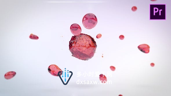 Premiere Pro模板洒红节多彩新鲜混合液体飞溅水特效视频片头