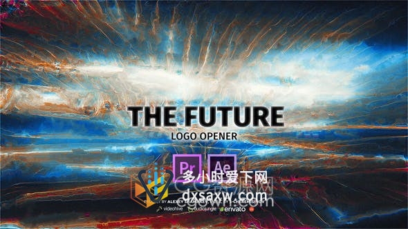 信号损坏撕裂数字失真Glitch Logo动画片头视频效果制作-AE与PR模板