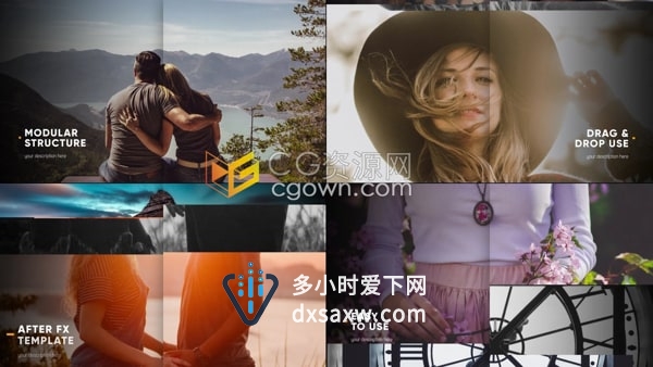 动态平滑过渡切割动画效果简单通用图文宣传AE视频模板