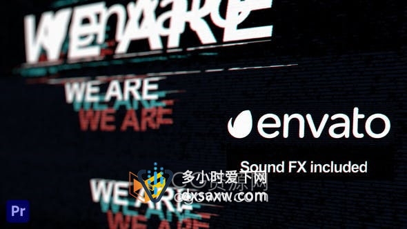 Premiere模板-快速故障损坏数字失真动画LOGO视频片头