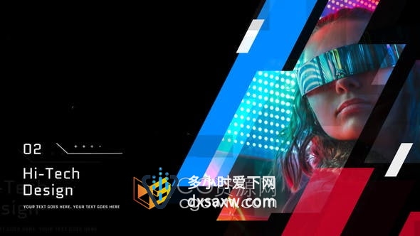 PR模板-赛博朋克风格数字公司未来派高科技演示科幻幻灯片宣传视频