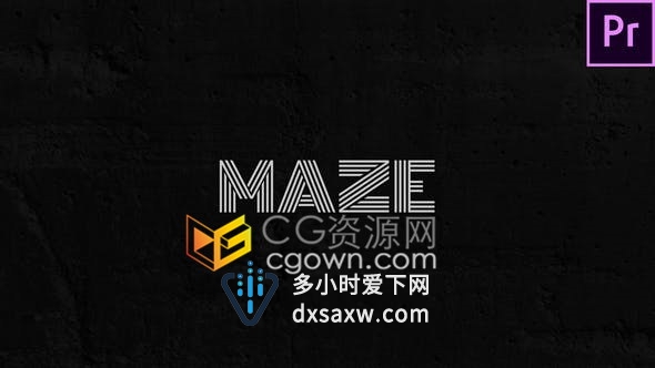 迷宫样式动画字体用于Vlog解释器视频卡通白板动画邀请函贺卡-PR预设