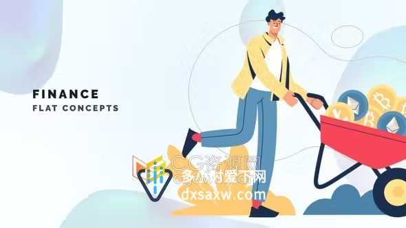 银行业务资产分析金融机构在线购物投资企业解说视频MG图形动画AE模板