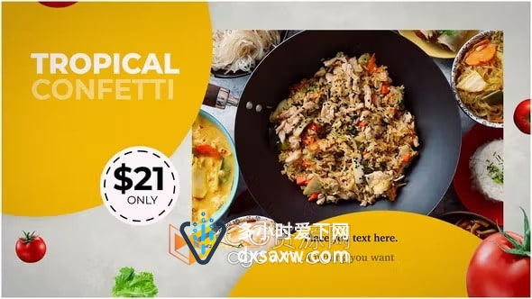 AE模板-简单圆圈图形动画展示菜单食品建筑建设企业技术产品广告