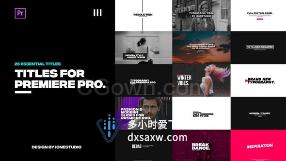 26组文字标题动画预设带视频使用教程-PR预设下载